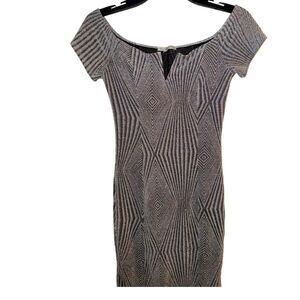 Charlotte Russe Gray Silver Bodycon Dress Medium Sexy Elegant Party Wear